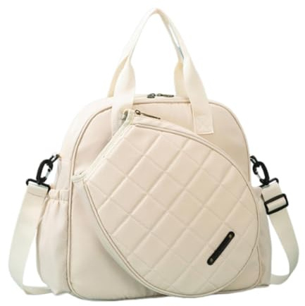 DimyFew Bolsa de Tenis Funda para Raquetas Bolsa de Gimnasio Bolso de Viaje Y Equipaje de Mano de Tela Oxford con Correa Desmontable para Hombres Y Mujeres, Beige