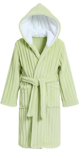 JiAmy Peignoir à capuche en peluche pour fille - Vêtement de nuit chaud pour enfants - Vêtement de détente confortable