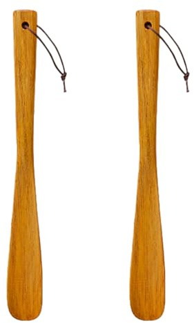 YAZWUR Calzascarpe di legno, 2 pezzi, lungo e stabile, facile da trasportare, calzante per scarpe, con fori per appendere, per Uomo Donna Bambini (30cm)