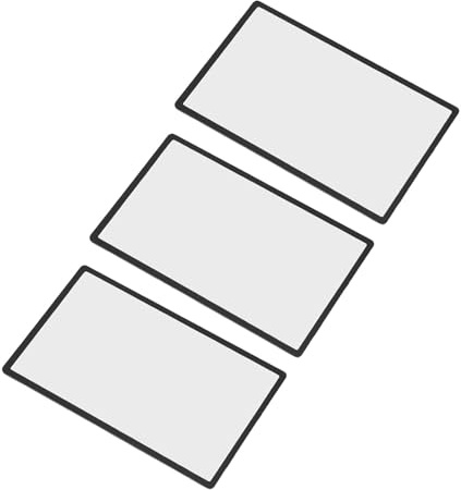 POENVFPO 2DS Handheld-Spielekonsole, LCD-Bildschirm, Kunststoffabdeckung, Verschleißschutz, Reparatur, Ersatzteile für DS, Obere Bildschirmlinse, 3 Stück für Gamer (BLACK)