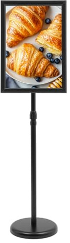 LKHDONG Espositore per poster A3, regolabile in altezza, 70-120 cm, A3, supporto per presentazioni, 420 x 297 mm, nero