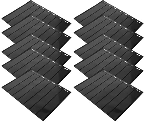 ABOOFAN 10 Hojas de Páginas de Sellos Reutilizables de Plástico Negro, Ligeras y Transparentes para Álbum de Sellos y Colección de Postales