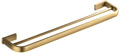Flybath Barre Porte-Serviette Double Laiton Salle de Bain Support de Serviette Mural, 57 cm / 22,44 Pouces, Bronze Brossé