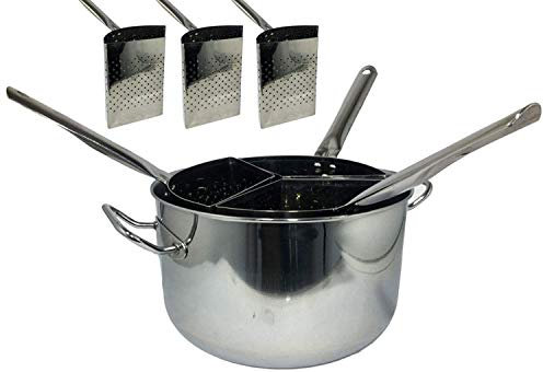 Minox Pentola casseruola cuocipasta pastaiola con Tre 3 cestelli scolapasta in Acciaio Inox 18/10 per Piani ad induzione 30 cm