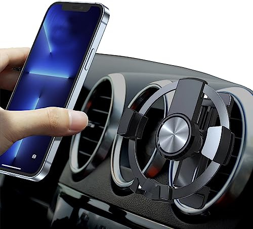 Car Phone Holder for Round Air Vent, Universal Circular Vent Mobile Phone Mount , 360° Rotation Hands-Free Cradle Compatible with iPhone 17 16 15 14 13 Pro Max, Samsung, Mercedes Benz, Audi, Mini