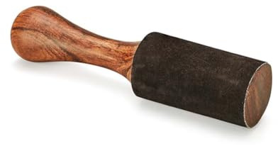 Craftstribe Tibetan Singing Bowl Mallet Suede Wooden Striker Leather Wrapped Meditation Mallet Sound Bowl Stick Meditation Yoga Craftstribe Tibetan Sound Bowl Mallet (Black Wide)