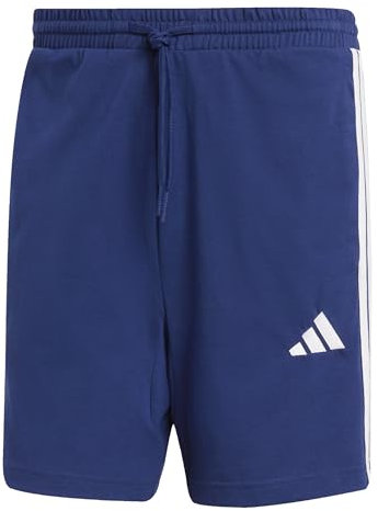 adidas Herren Essential Three Stripes Single Jersey Short 7IN, Dark Blue/White, L