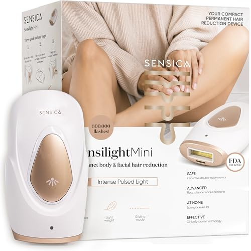 Sensica Sensilight MINI Epilatore a Luce Pulsata (IPL) per Casa – Dispositivo Compatto per Donna & Uomo, Trattamento Preciso di Viso e Corpo, Tecnologia RPL™ Avanzata Brevettata