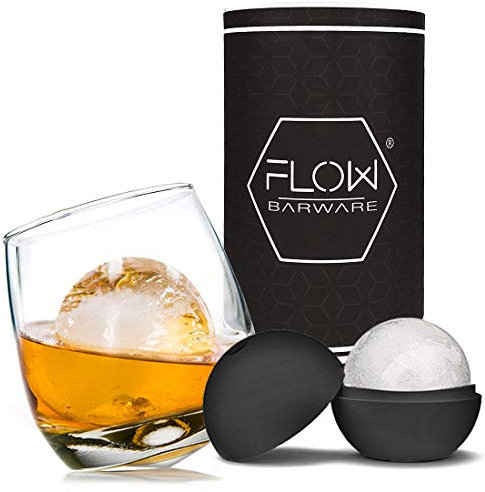 Set de Vasos de Whisky Mecedores | Set de Regalo de Whiskey Genial con Molde para Bolas de Hielo | Regalos de Vasos de Whisky para Hombres, Incluye Vaso Giratorio y Molde Redondo para Cubitos de Hielo