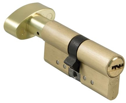 Amig - Cilindro di sicurezza con pomolo | Serratura per porte | Cilindro di Alta Sicurezza | Anti-picking e Anti-bumping | Include 5 chiavi | Satinato | Misure: 90 (45-45 mm)