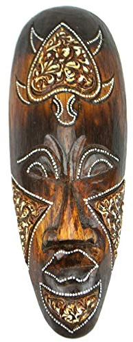 Maschera in legno 30 cm – , motivo tartaruga – Decorazione Etnica Chic stile africano.