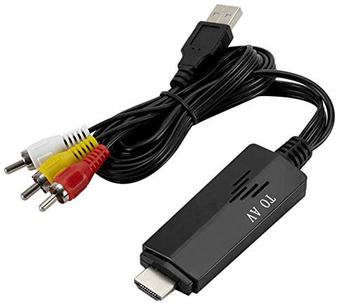 HDMI-zu-AV-Adapter, HDMI-Stecker zu 3-poligem Cinch-Stecker Kabel 480i 576i Videokonverter für für Laptop für TV