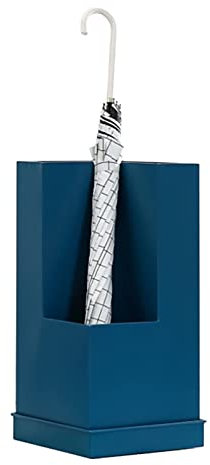 NMDCDH Schirmständer Quadratischer Metallhalter, Kleiner platzsparender Schirmeimer mit Abnehmbarer Abtropfschale, Golfschläger Wanderstöcke Hockeyschläger Racks (Farbe : Blau)