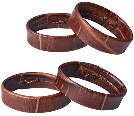 WOCCI Bucles de Correa Reloj de Cuero, Paquete de 4 Anillos de Repuesto, Compatibles con Correas de Reloj de 18mm 20mm 22mm