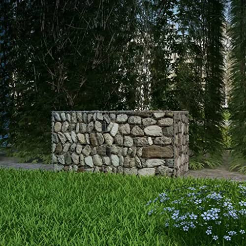 WIFESE Panier de Gabion Acier Galvanisé 100x50x50 cm Argenté Lit Surélevé à Gabion Parterre de Légumes Plantes Surélevé Mur de Soutènement Cage de Gabion Durable Cadre à Gabion