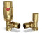 UK Radiators Thermostatic Radiator Valve (TRV) 15mm Angled Lockshield Valve in Polished Brass/Gold Colour - Energy Saving 1/2'' x 15mm Brass Angled Radiator Valves, (TRV-P2-PBA)