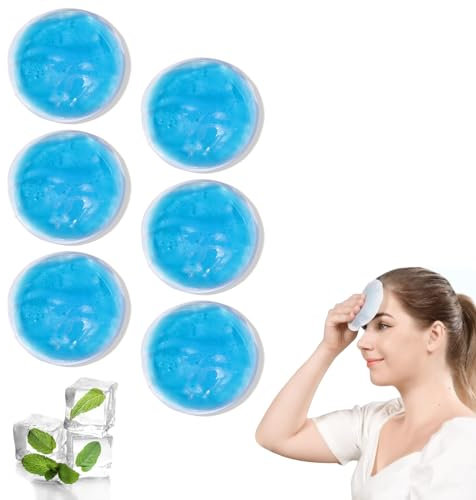 KARELLS Kühlpads Klein,Augen Kühlkissen Kalt-Warm Kompresse, Mini Kleine Kühlpads,Mini Gel Kühlpads,Kleine Kühlpads für Kinder,Wiederverwendbare Kühlakkus Kalt Warm Kompresse Coolpack,6PCS, Blau