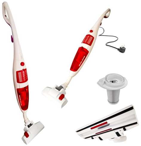 MAKA Aspirapolvere con Filo senza Sacco Scopa Elettrica 800W Aspirabriciole Vano Polvere 2 Litri con Tecnologia Ciclonica Facile da Svuotare Filtro Hepa Lavabile Accessori Spazzola (800W new)