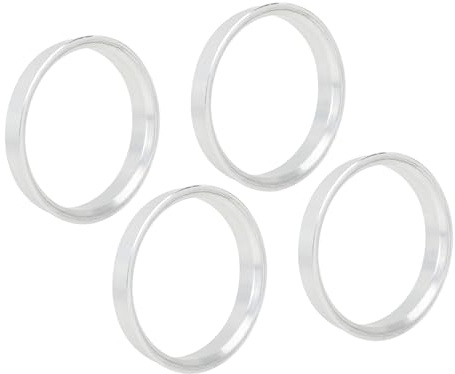 A ABSOPRO Anillos Centradores De Buje De Rueda de Coche Espaciador De Orificio 60.1 A 54.1mm De Aleación De Aluminio Tono Plateado (Juego de 4)