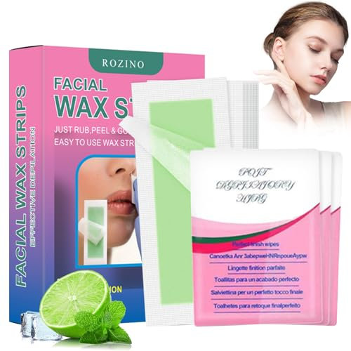 Wachsstreifen Haarentfernung 30 PCS, Kaltwachsstreifen Gesicht Für Frauen, Gesicht, Lippen & Augenbrauen Kaltwachs Enthaarung, Wachsstreifen Langanhaltende Haarentfernung, Für Alle Hauttypen Geeignet
