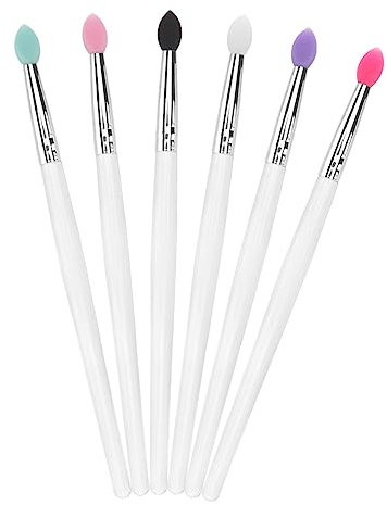 Baluue Lot De 6 Pinceaux à Paupières En Silicone Pailleté Taille Standard Pour Maquillage Quotidien Femme Appareil d 39 Application Fard à Paupières