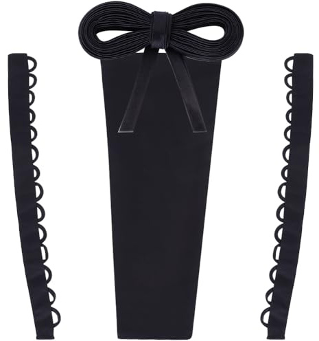 GORGECRAFT 4pz Kit de Corsé de Satén de Tela Negra con Cordones Extensor de Panel con Cremallera de Repuesto Lazos de Cinta Ajustables Corsés de Vestir para Vestidos Formales de Graduación