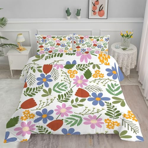 Linfye Bettdecke 155x220 4 Jahreszeiten Bunte Blumen Steppdecke 155x220 Vierjahreszeiten Schlafdecke Ganzjahresdecke, Bettdecke Ohne Bezug Bettdecken Wende Waschbar Antiallergisch BC226