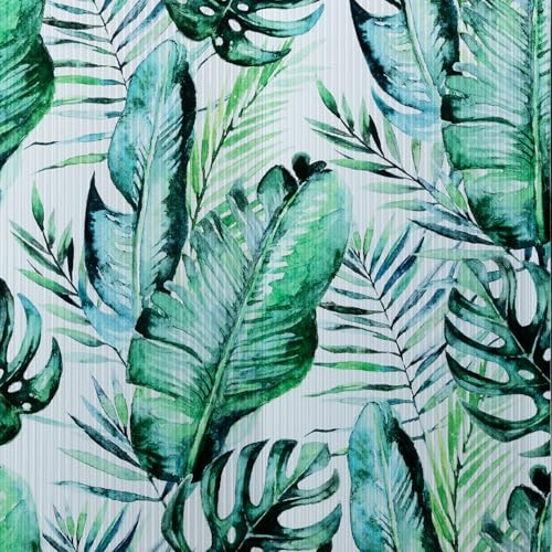 dktie Window Film Opaque Monstera Striped Window Privacy Film Heat Insulation Window Film Anti-uv Sun Protection, Privacy Protection, Anti-glare 44.5x200cm