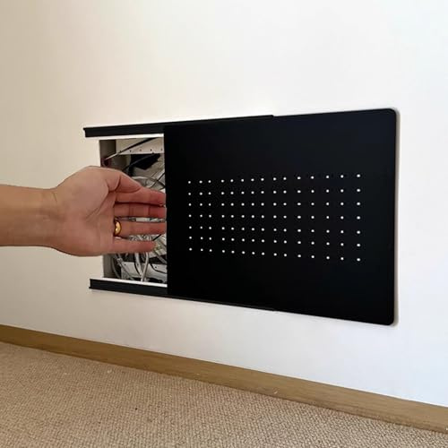 HWLL Copertura Quadro Elettrico Coperchio Protettivo Scorrevole per Scatola di Distribuzione Dell'energia, Scatola del Contatore Elettrico Autoadesiva, Decorazione(Black C,35 x 25 cm/13.8 x 9.8 in)