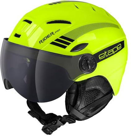 Etape Unisex Jugend Ski Helmet with Visor Skihelm, gelb Fluo, 53-55