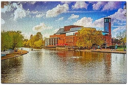 England Stratford-Upon-Avon Royal Shakespeare Theatre Puzzle for Adults 1000 Pieces Travel Gift Souvenir 52x38cm