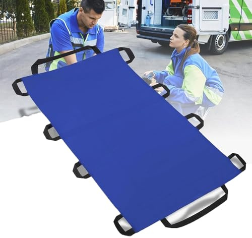 Bärbart bärsele – lätt hundbär, patienttransportör för nödvakuering från skada, lastkapacitet 125 kg, med 8 gummihandtag (blå)