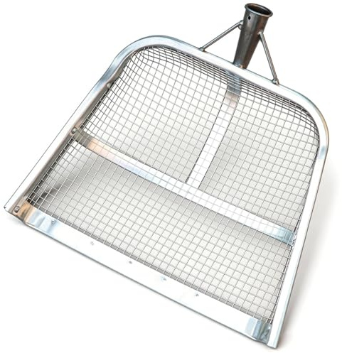 Pala setacciatrice, pala setacciatrice per sabbia rinforzata per carichi pesanti con rete da 12 mm con telaio saldato per giardinaggio, setacciatura del terreno e filtraggio dei cereali, 18