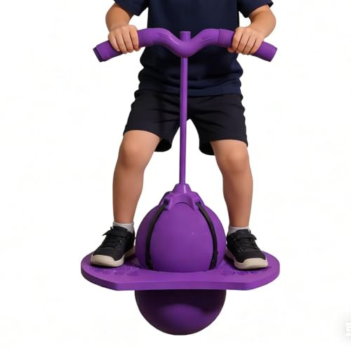 Balance Jumping Ball, Pogos Jumper with Handle, Non Slip Jump Balls Games, Fun Pogos Stick, Low Noise Bounce Board, Moon Ball, for Boys and Girls Indoor Outdoor Use, Kids & Adults