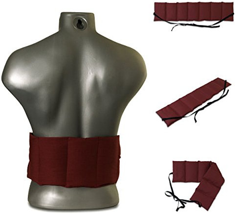 Rapssamenkissen 7-Kammer mit Band, 65x15 weinrot. Wärmekissen, Körnerkissen, Rapskissen