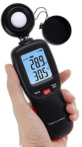 Luxmetro Digitale Misura della temperatura portatile 200.000 Lux Candle Foot/Temperatura Lux