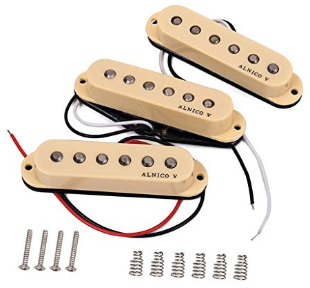 Alnicov Micros SSS décalés vintage adaptés pour Fender Stratocaster Strat/Squier Guitar Cream