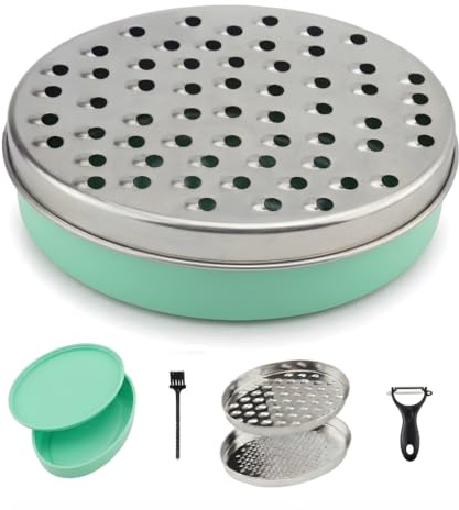 JAGKUL Cheese Grater - Stainless Steel Vegetable Chopper, Chocolate Grater with Container and Lid