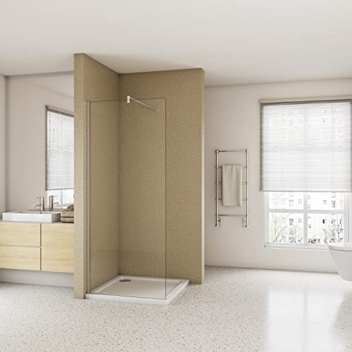 70x185CM BARRA 90 CM MAMPARA DE DUCHA PUERTA FRONTAL FIJA CRISTAL 6 MM ANTICAL EASY CLEAN TRANSPARENTE