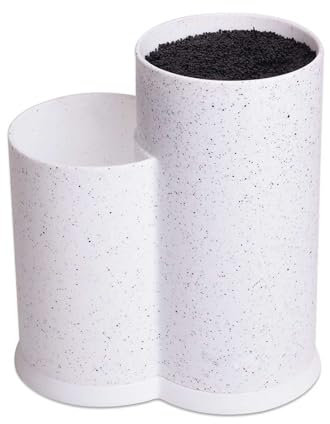 4BIG.fun Bloc à couteaux universel - Rangement des couteaux - Porte-ustensiles - Insert à poils amovible - Récipient à couverts - Passe au lave-vaisselle