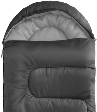 Silentnight Sleeping Bag for Adults - 3 Season Lightweight Soft Thick Cosy Warm Mummy Sleeping Bag for Spring Summer Camping Hiking Outdoor Travel for Warm and Cold Weather - Black