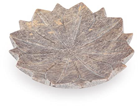 NKlaus 15cm Räucherschale Lotus aus Speckstein für Weihrauch Kräuter und Räucherwerke 14007