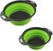 2 Piezas Coladores de Silicona, Colador plegable,Colador Plegable de Silicona para la cocina,Escurridor verduras, adecuado para pasta, frutas y verduras en el escurridor de la cocina (23,5 + 29 cm)