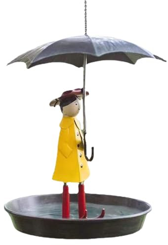 Hängen Sie Vogelhäuschen Für Den Außenbereich Auf, Vogeltränke Aus Metall Im Vintage-Stil, Hängende Gartendekoration, Vogelhäuschen Für Mädchen Und Regenschirm, Gartendekoration, Für Draußen, Anlocken