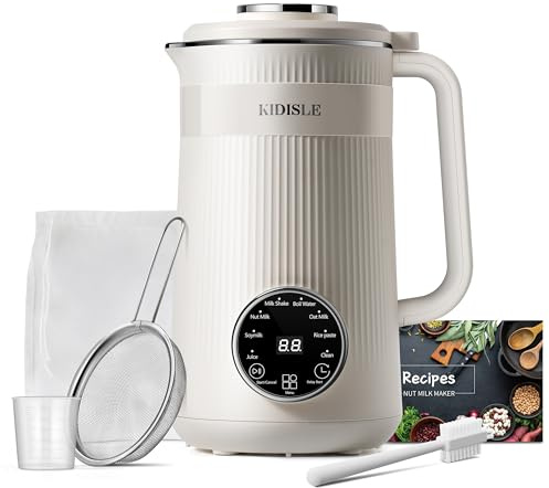 KIDISLE 8 in 1 Nut Milk Maker Blender, 32oz Homemade Soy, Almond, Oat, Coconut, Plant Based and Non Dairy Beverages, Automatic Soybean Machine With Delay Start/Keep Warm/Boil Water, Cream