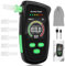 BEE&FLOWER Éthylotest Portable certifié, Rechargeable, avec écran, 5 Embouts, mesures de Haute précision, pour Tests personnels domestiques (Noir)