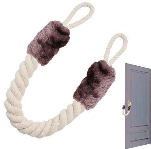 Braun Türkordel Klemmschutz,Türstopper Klinke,Multifunktion Tütschnüre,Türklinken Stopper,Türklemmschutz,Klemmschutz für Türen,Einklemmschutzleiste,für Haustier Und Kinder Fingerklemmschutz Seil
