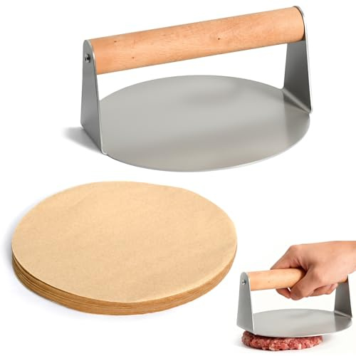 Rieoany Hamburgerform, köttpress set 16 cm + 200 köttseparatorark 16 cm, viktiga köksredskap