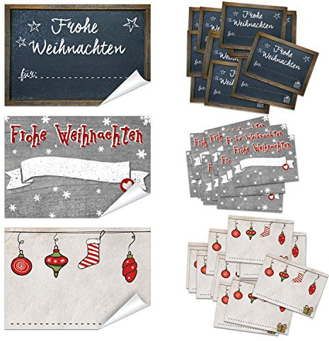 Logbuch-Verlag 3 x 25 Weihnachtliche Namensaufkleber für Geschenke Geschenkaufkleber Namensetiketten selbstklebend 7 x 5 cm