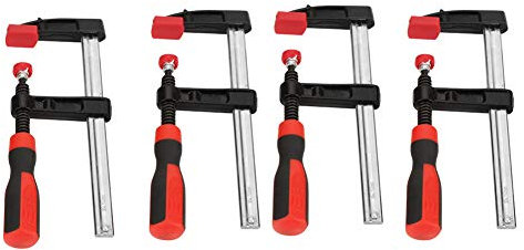 4Pcs Serre-joint à vis en fonte malléable F Pince à bois F Serre-Joint à Barres Serre-joints en F à Visser F Clamps Clips de barre de travail du bois Quick Slide 50 x 150mm